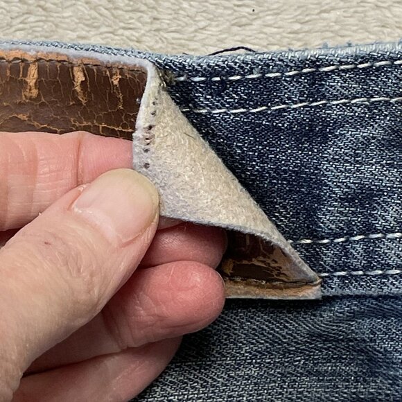 Yaso Brand Jeans Men 32 x 33 Blue Y2K Straight Distressed Studded Pockets Grunge - Picture 14 of 16